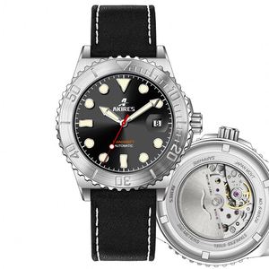 Reloj mecánico importado de hora de salto para hombre, carcasa de acero inoxidable, correa de cuero, gran oferta, reloj automático analógico de buceo, 41mm Miyota - Product Image 1