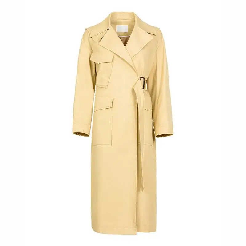 Trench-coat long en coton pour femme, produit qui vaut la peine d'être acheté, nouvelle collection printemps 2022