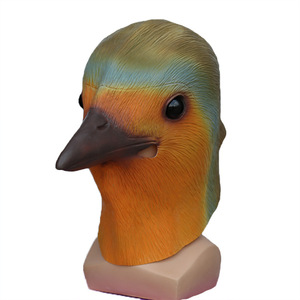 Topeng burung Robin lucu kostum pesta lateks Halloween topeng hewan properti burung liar Aksesori pesta dansa lucu - Product Image 4