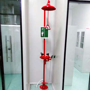 Estación Combinada de Ducha de Emergencia Vertical de Doble Boquilla y <span class=keywords><strong>Lavaojos</strong></span> de <span class=keywords><strong>Laboratorio</strong></span>, Acero Inoxidable 304, Mobiliario de <span class=keywords><strong>Laboratorio</strong></span> - Product Image 1