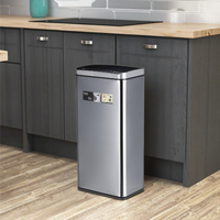 Poubelle à capteur en acier inoxydable de 60 litres, anti-traces de doigts, pour cuisine, best-seller en Europe