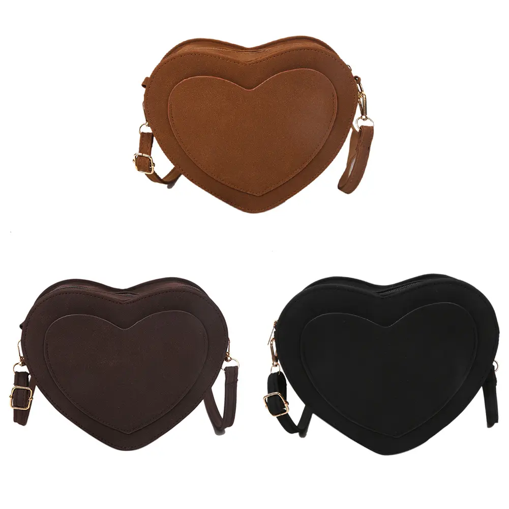 Custom Fashion Design Love Heart Shape Shoulder Crossbody Bag PU Leather Bag Bolsos Ladies Purse and Handbags