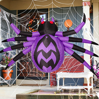 Décorations gonflables d'Halloween de 9 pieds de large, décorations de jardin en forme d'araignée avec LED intégrées pour la cour, le jardin, les fêtes et la pelouse