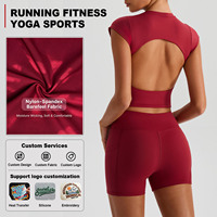 Ensemble de vêtements de sport personnalisés 6 pièces pour femmes, tenue de fitness, ensemble de yoga, ensemble de sport à taille croisée