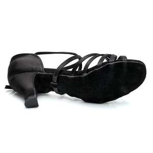Zapatos de Baile Latino de Satén con Cordones <span class=keywords><strong>para</strong></span> Mujer, Correas Ajustables en el Tobillo, Transpirables, Cómodos, con Hebilla de Pedrería, Plataforma y Tacón Alto - Product Image 3