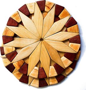 Juego de 2 Salvamanteles LUMINA de Madera Natural Marrón, Ecológicos, Resistentes y Duraderos, de 7 Pulgadas Cuadradas. Artículos Festivos en Existencia - Product Image 1