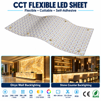 Feuille LED Flexible 24V CCT Réglable, Panneau LED à Lumière Blanche Ajustable 2700K-6000K pour Éclairage Mural et de Comptoir en Onyx et Marbre