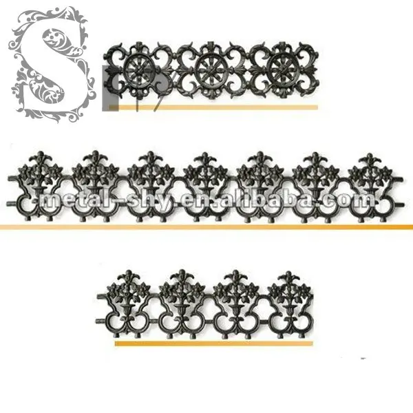 Artistic Decorative Metal Wrought Cast Iron Long Flowers Grapes Leaves For Gate Fence Window Railing