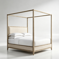 Lit à baldaquin en chêne massif de qualité supérieure, lit à baldaquin en bois artisanal pour les distributeurs de meubles de luxe