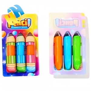Venta al por mayor <span class=keywords><strong>3</strong></span>-en-1 Kids Candy Toy Halal Cartoon Crayon-Shaped <span class=keywords><strong>Bubble</strong></span> <span class=keywords><strong>Gum</strong></span> con sabores de frutas mixtas OEM Packaging - Product Image 2