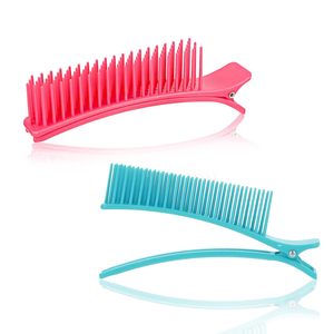 Pince <span class=keywords><strong>à</strong></span> <span class=keywords><strong>cheveux</strong></span> en plastique personnalisée en gros <span class=keywords><strong>avec</strong></span> peigne, outils professionnels de coiffure pour salon, pinces de coupe de <span class=keywords><strong>cheveux</strong></span> 2-en-1 <span class=keywords><strong>avec</strong></span> peigne - Product Image 1