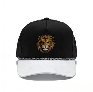 Gorra de Béisbol con Bordado de León, Transpirable, Perforada, Estilo Trucker, Ajustable, con Cierre a Presión, para Golf y Deportes al Aire Libre, con Decoración de Cuerda - Product Image 3