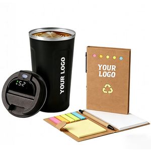 Custom Logo Double Wall Stainless Steel Vacuum Promo Business Gift Smart Temperature Display LED Lid Portable Coffee Mug - Product Image 1