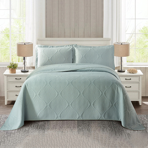 Elegantes y Lujosas Colchas y Fundas de Almohada con Jacquard Floral, Mezcla de Poliéster/Algodón, Ecológicas, para Uso en el Hogar en Todas las Estaciones - Product Image 1
