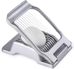 Cortador de huevos de acero inoxidable con alambre, apto para lavavajillas, para huevos duros, fresas y frutas blandas - Product Image 1