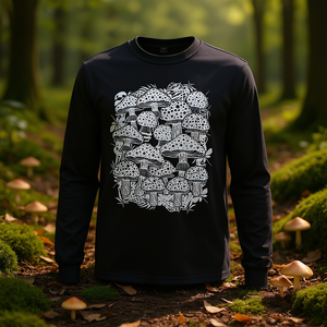 Camiseta de manga larga Cottage Farmcore con diseño de estampado de setas, ropa informal unisex - Product Image 3