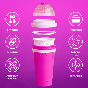 New Arrivals Magic Cup Slushy Maker Reusable Instant Slushie Cup With Lid Food Safe Silicone Squeeze Icy Cup - Product Image 3