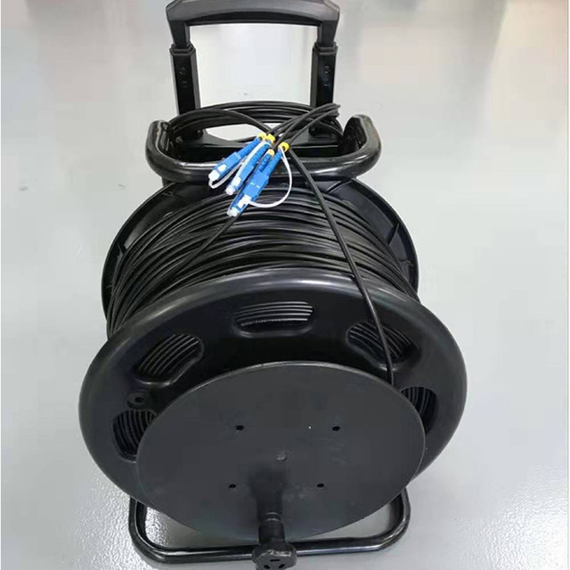 Outdoor Armored Fiber Optic Cable 2km Distance SC/FC/LC/ST Four Core Drag Patch Cord Single-Mode G652D Fiber for FTTH Use