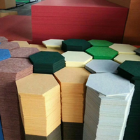 Panneau acoustique en fibre de polyester pour décoration murale hexagonale, absorption acoustique