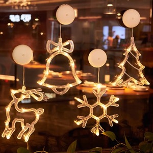 Décorations <span class=keywords><strong>de</strong></span> <span class=keywords><strong>Noël</strong></span> à LED en forme d'étoile à cinq branches, couleur personnalisée, avec ventouse, bonhomme <span class=keywords><strong>de</strong></span> neige, cloche, pour vitrine <span class=keywords><strong>de</strong></span> magasin, lumière suspendue <span class=keywords><strong>de</strong></span> fête - Product Image 3