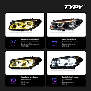 TYPY for 2011-2017 BMW 5 Series <b>headlight</b> F10/F18 for upgrading to high-end <b>LED</b> daytime running lights and turn signals - Product Image 4