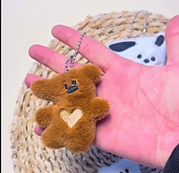 Pendentif Ourson Mignon en Coton Fait Main, Personnalisable, pour Bijoux DIY, Porte-clés Fille, Ornement de Sac, Couple