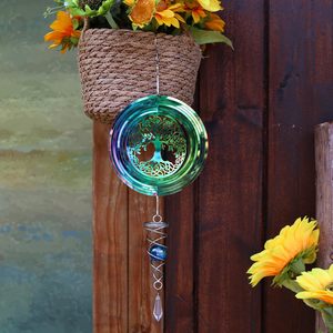 Rueda de viento colgante, decoración de jardín de Metal 3D, cinturón giratorio de viento para exteriores, gancho giratorio y bola de mirada, decoración de árbol de la vida - Product Image 3