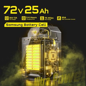 มอเตอร์ไซค์วิบาก Em5 Ultra 72v ความเร็วสูง 4s เร่งความเร็วได้อย่างรวดเร็ว รถ Pit Bike สำหรับผู้ขับขี่อายุ 16 ปีขึ้นไป EM-5 ULTRA Th - Product Image 4
