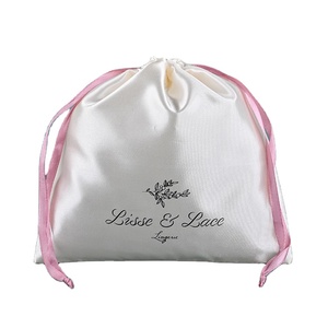 Bolsa de Satén de Seda con Logotipo Personalizado para Pelucas, Bolsa con Cordón para Ropa, Bolsa de Satén para Guardar el Cabello, Bolsa de Regalo Reciclable - Product Image 1