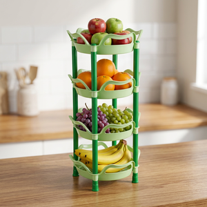 Modern Standing Type 4 Tier Plastic <b>Corner</b> Storage <b>Shelf</b> Organizer PP Space Saving Rack for Kitchen Bathroom Sundries - Product Image 1