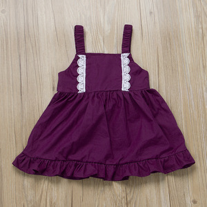 Vêtements décontractés pour bébés, petites robes de princesse pour filles, robe à volants violette pour filles, fabriquée en Chine - Product Image 6