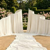 Support de toile de fond en métal blanc de qualité supérieure, forme ondulée, fourni par l'usine, cadre élégant pour mariage, remise de diplôme, décoration extérieure