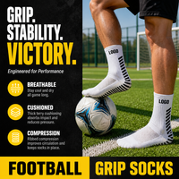 Chaussettes de football antidérapantes avec points de silicone, chaussettes de soccer respirantes à séchage rapide, chaussettes athlétiques pour hommes, chaussettes personnalisées