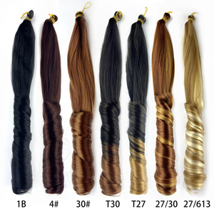 Gran oferta de extensiones de cabello de <span class=keywords><strong>mechas</strong></span> de rizos <span class=keywords><strong>en</strong></span> espiral ondulados sintéticos para trenzas africanas cabello trenzado de rizos franceses suaves - Product Image 6
