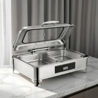 Réchaud de buffet électrique 9L, ensemble chauffe-plats en acier inoxydable, service de restauration professionnel pour banquets