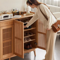 Meuble à chaussures en bois massif, style nordique moderne, simple et durable, grande capacité, gain de place pour la maison, l'appartement, le salon, l'entrée