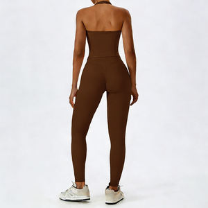 XW-ABX8002+ACK8002-1 Atasan Tank Top Bernapas Grosir Pakaian Olahraga Pilates Solid Fitness Gym Pakaian 2 Potong Set Yoga Wanita - Product Image 3