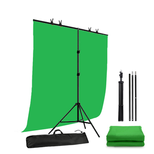 Kit <span class=keywords><strong>de</strong></span> support <span class=keywords><strong>de</strong></span> <span class=keywords><strong>fond</strong></span> vert 2x2m avec trépied réglable et pinces <span class=keywords><strong>pour</strong></span> diffusion en direct, photographie et clé chroma - Product Image 1