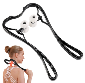 Masajeador Manual de cuello con rodillo, herramienta para aliviar el dolor, doble presión, punto gatillo, masaje Shiatsu de tejido profundo muscular - Product Image 1