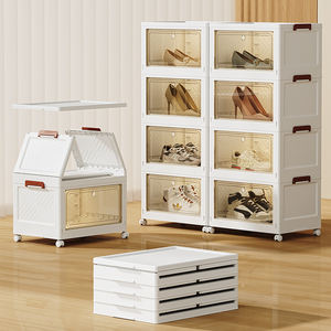 פלסטיק שקוף מתקפל בגודל יחיד ומזוגי נעליים לסלון סלון ומארגנים - Product Image 5