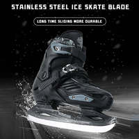 Patins à glace récréatifs avec embout anti-collision, système de laçage rapide et boucle, intérieur lavable, pour jeunes et adultes