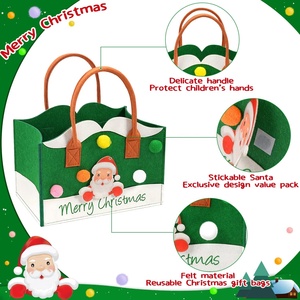 Bolsa de regalo de fieltro reutilizable para niños, suministros de fiesta de <span class=keywords><strong>Navidad</strong></span> personalizados de fábrica, con asas - Product Image 3