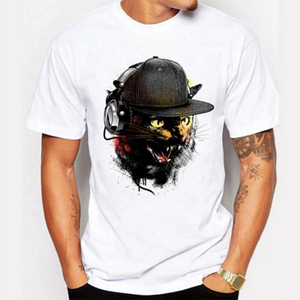 Camiseta de Verano de Manga Corta, 100% Algodón, Blanca, con Estampado de Seda, Cuello Redondo, Estilo Casual - Product Image 2