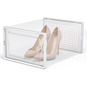 Hot Sale Foldable <b>Shoe</b> Cabinet with Lids Plastic <b>Shoe</b> Rack Collapsible Stackable Clear <b>Shoes</b> <b>Storage</b> Boxes with Door - Product Image 2