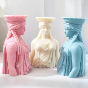 Moule en silicone 3D pour <span class=keywords><strong>buste</strong></span> de déesse grecque, <span class=keywords><strong>sculpture</strong></span> romaine, corps féminin, moule à bougie pour aromathérapie, résine artistique, outil de décoration de gâteaux - Product Image 6