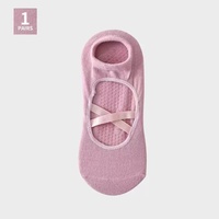 Chaussettes de Pilates standard pour femme avec sangles, ajourées, antidérapantes, avec logo personnalisé