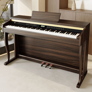 Piano numérique droit avec clavier à marteaux externe 88 touches, 3 pédales, haut-parleur intégré (4 x 25W), polyphonie 256 notes, support au sol pour - Product Image 6
