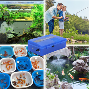 Bomba de Ar Portátil para Aquário a Pilha, Cilindro de Plástico ABS Cinza Azul, Acessório Ecológico para Tanque de Peixes - Product Image 6