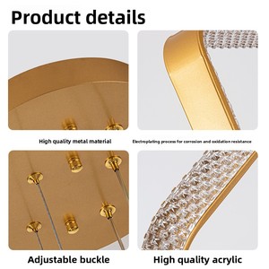 Lustre carré LED en acrylique de luxe nordique, température de couleur multiple, pour salon et salle à manger, <span class=keywords><strong>suspension</strong></span> dimmable - Product Image 3