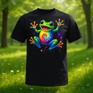 Camiseta colorida con estampado de rana, estilo retro, estilo lindo, con estampado de la paz - Product Image 3